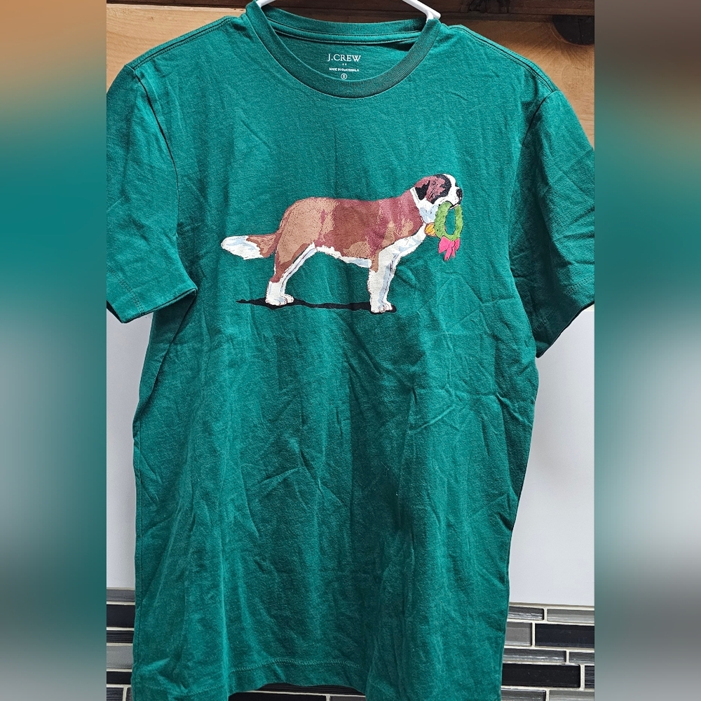 J Crew Factory Men's Small Saint Bernard Dog Graphic T-Shirt NWT